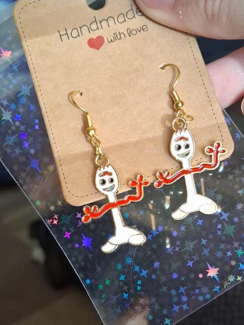 $8 Each Or Bundle 5/$20 Handmade Forky Inspired From Toy Story Dangle Earrings